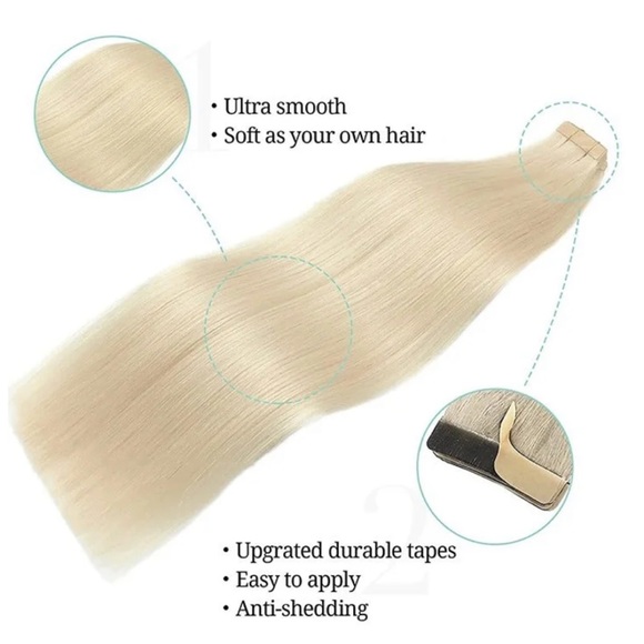 Tape In 100% Human Hair Extensions 50g - Picture 4 of 5